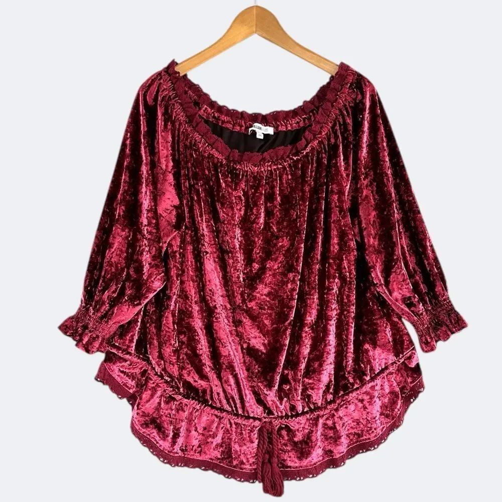 🎉5 for $45🎉 William Rast velvet top blouse shirt size XXL